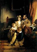 Friedrich von Amerling Rudolf von Arthaber with his Children oil painting